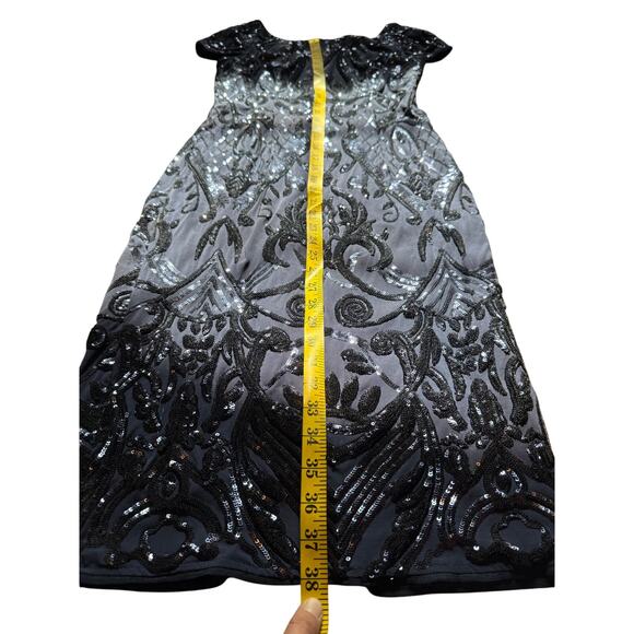 Adrianna Papell Navy Sequined Cocktail Dress - Size 4 - Picture 8 of 15